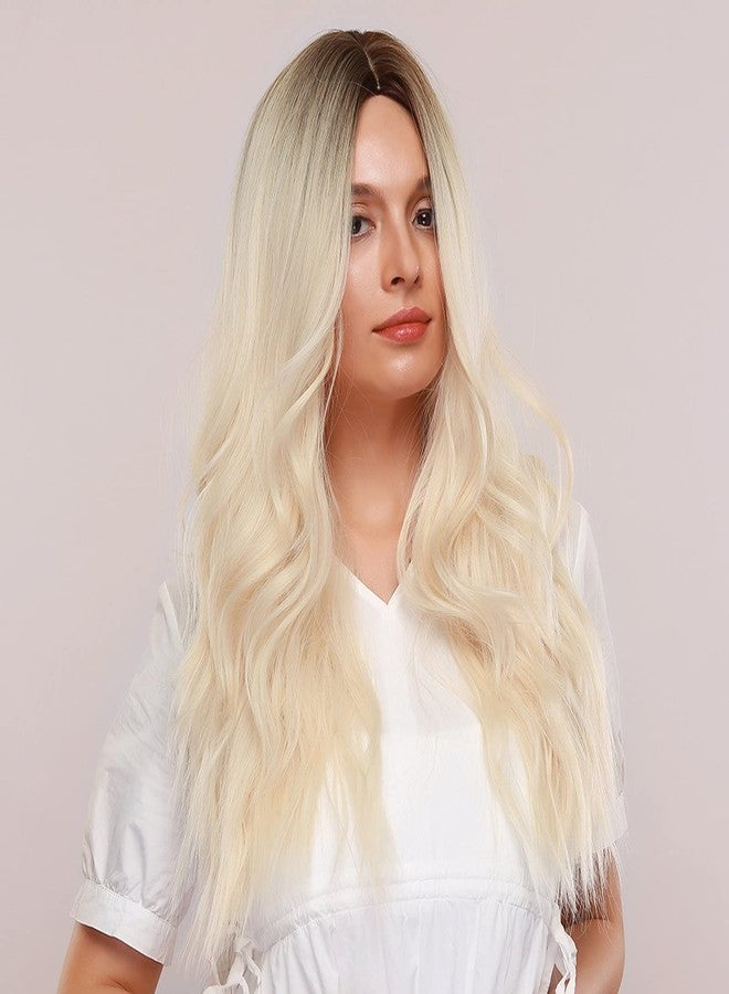 Ashkash 26 Inches Long 2 Tone Ombre Curly/Wavy Synthetic Fibre Hair Wig for Women & Girls - Image 5