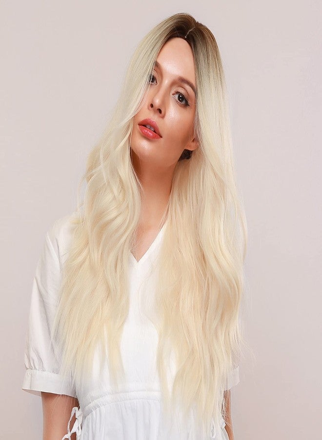 Ashkash 26 Inches Long 2 Tone Ombre Curly/Wavy Synthetic Fibre Hair Wig for Women & Girls - Image 4