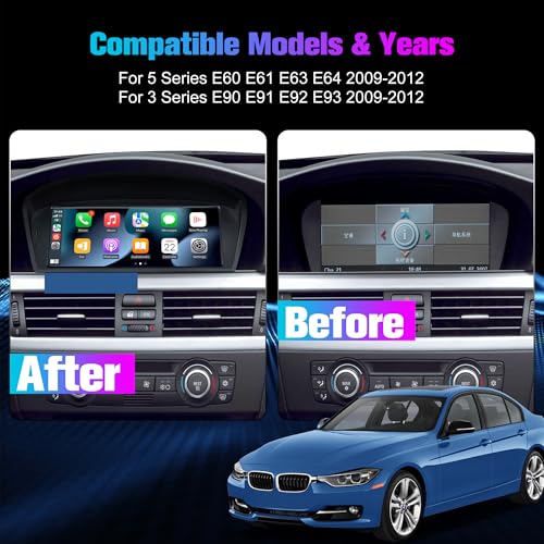 Pioowirk Stereo for E60 E90 CIC 128G Car Radio Android System Head Unit with Wireless Bluetooth Carplay for BMW E61 E63 E64 E91 E92 E93 20092012 88 Aftermarket Touch Headunit Screen with Backup Camera GPS - Image 3