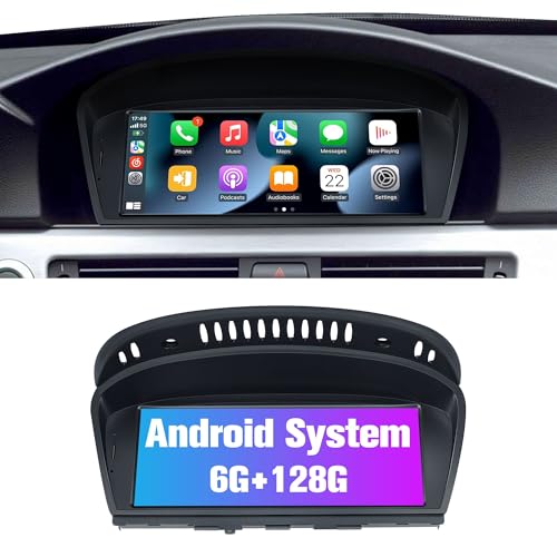 Pioowirk Stereo for E60 E90 CIC 128G Car Radio Android System Head Unit with Wireless Bluetooth Carplay for BMW E61 E63 E64 E91 E92 E93 20092012 88 Aftermarket Touch Headunit Screen with Backup Camera GPS - Image 1