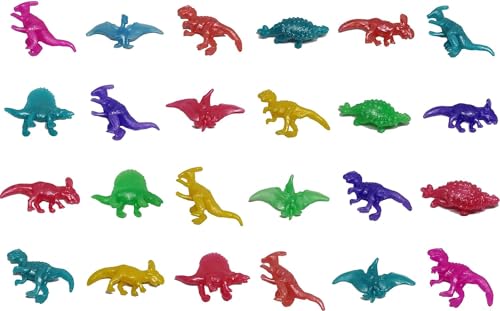 UpBrands 48 Stretchy Dinosaurs Toys 2 12 Inches Bulk Set 8 Glitter Colors Kit for Birthday Party Favors for Kids Goodie Bags Easter Egg Basket Stuffers Pinata Filler Students Rewards - Image 5