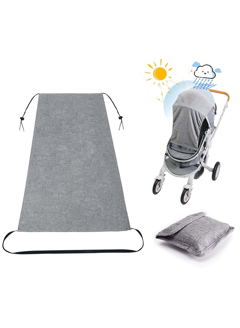 SYOSI Pram Sun Shade, Universal Stroller Baby Buggy Sun Canopy, Sun Shade Stroller Awning Canopy Pushchair Parasol Accessories UV Protection, Sun Protection(Grey)  - Image 1