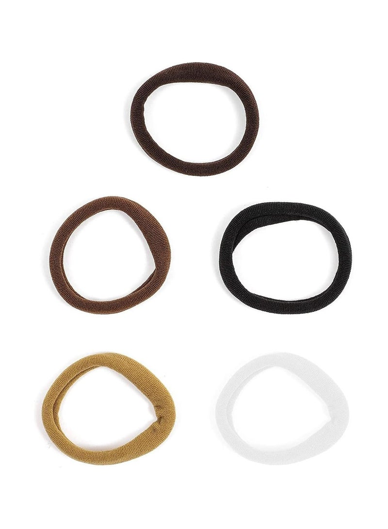 GGOOT Pack Of 100 Seamless Cotton Headband High Stretch Headband No Crease Ponytail Soft Thick Seamless Cotton Hair Ties For Women Girls - Image 4