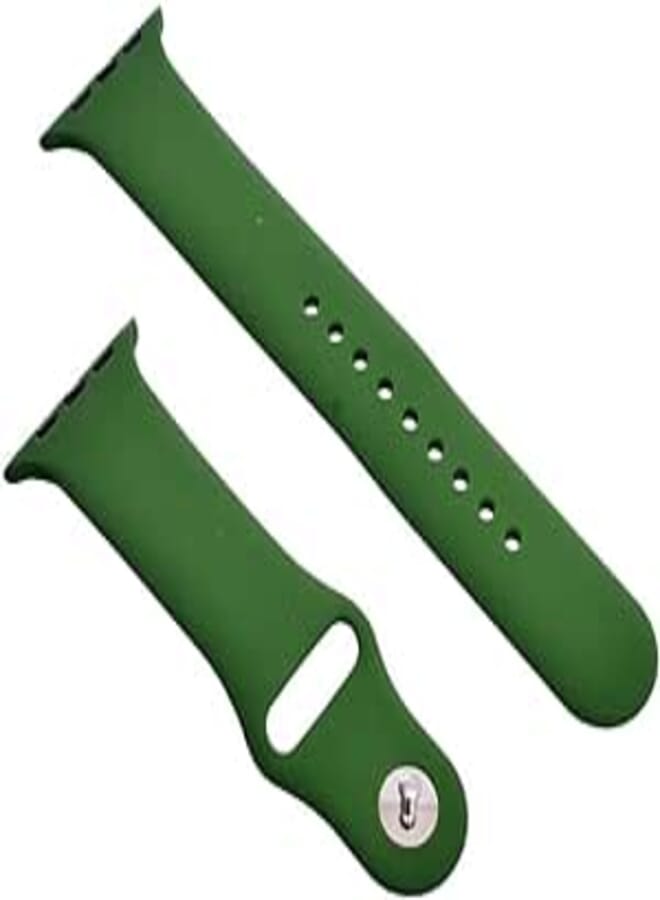 Generic Silicone Adjustable And Expandable Watch Strap With Colorful Design For Unisex Compatible With Smart Watches 38/40/41 MM - Green 