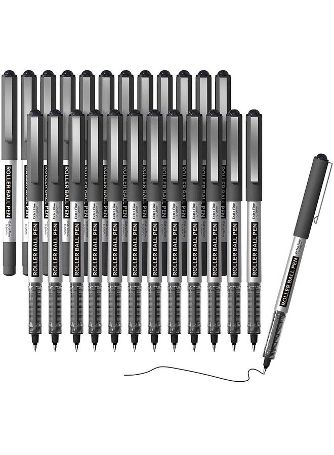Shuttle Art Rollerball Pens, 25 Pack Black Fine Point Roller Ball Pens, 0.5Mm Liquid Ink Pens For Writing Journaling Taking Notes School Office - Image 1