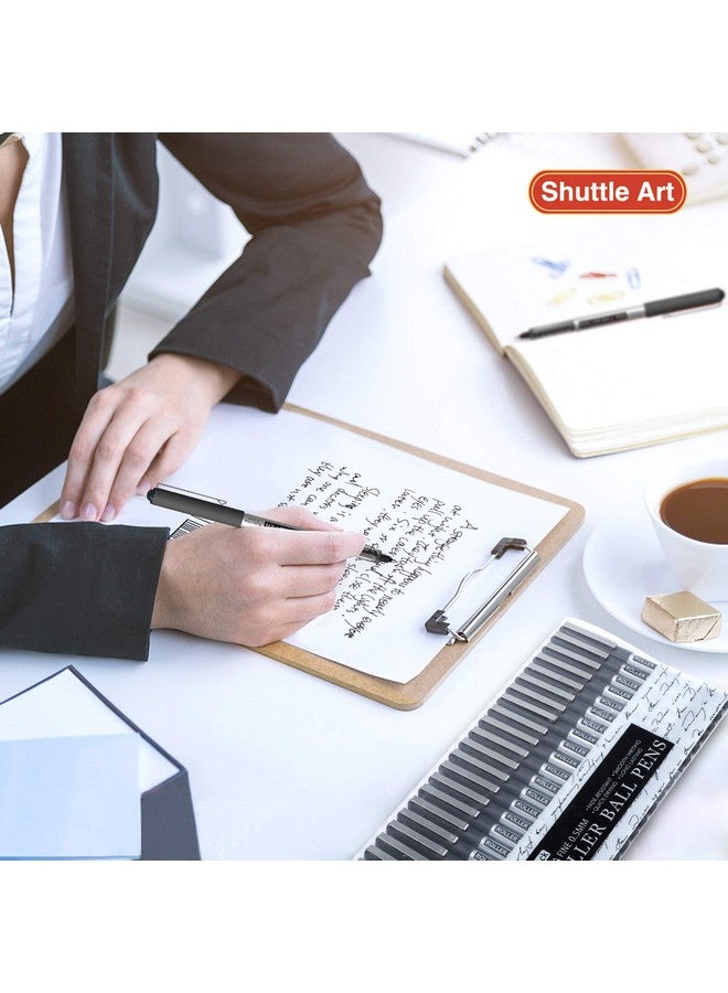 Shuttle Art Rollerball Pens, 25 Pack Black Fine Point Roller Ball Pens, 0.5Mm Liquid Ink Pens For Writing Journaling Taking Notes School Office - Image 5