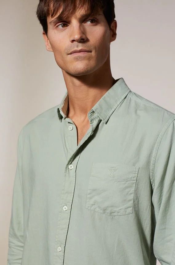 Vicomte A. Corentin Light Green Linen Shirt