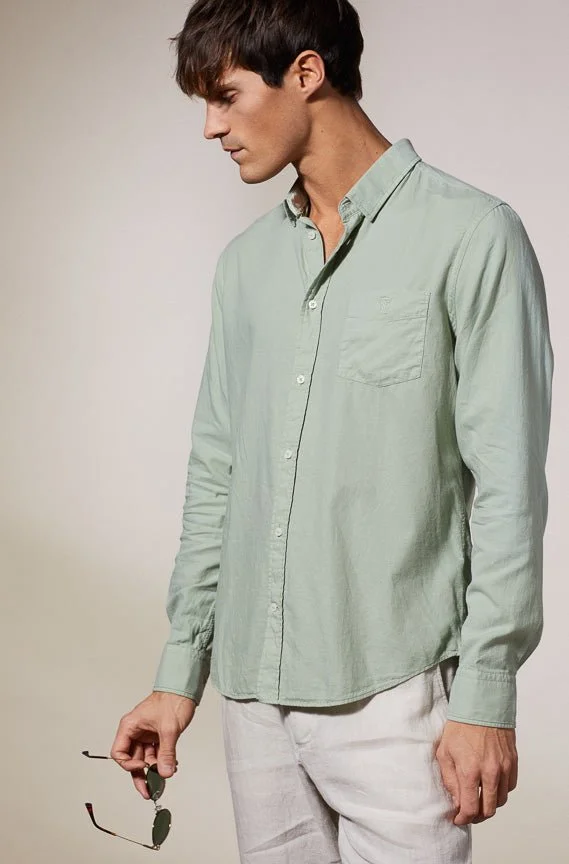 Vicomte A. Corentin Light Green Linen Shirt