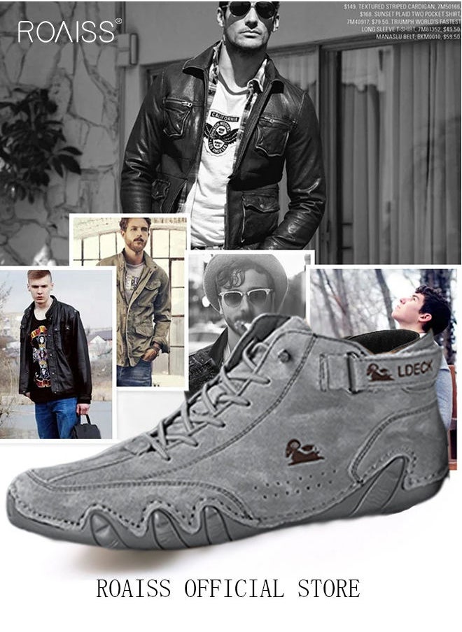 roaiss Low-Top Top Grain Leather Mens Skateboard Shoes - Comfy, Non-Slip, Breathable, Casual Business Style Sneakers with PU Insole and Rubber Sole for Outdoor Activities  - Image 4