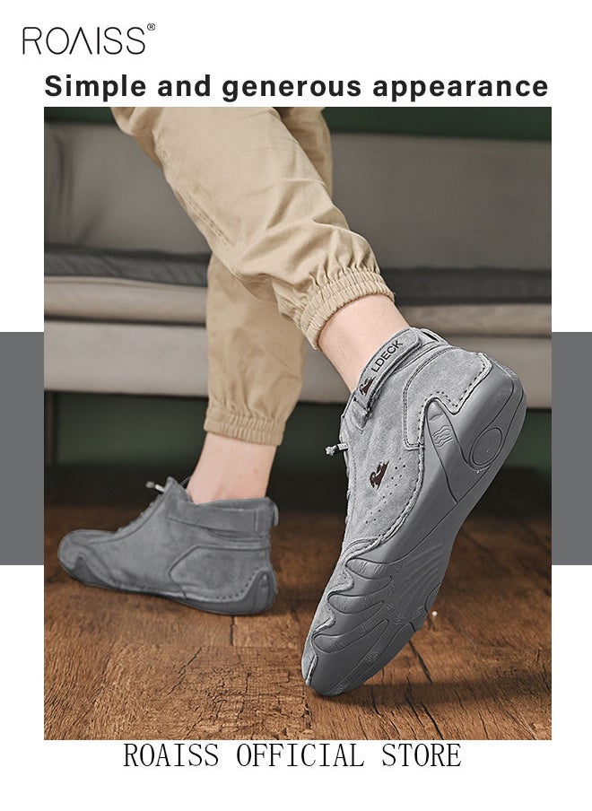 roaiss Low-Top Top Grain Leather Mens Skateboard Shoes - Comfy, Non-Slip, Breathable, Casual Business Style Sneakers with PU Insole and Rubber Sole for Outdoor Activities  - Image 5