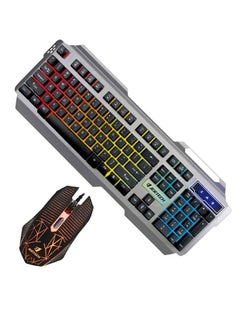 جيرتك JERTECH KM 950 - كومبو كيبورد وماوس للالعاب يو اس بي - مع تأثيرات الإضاءة الرائعة - رد فعل سريع للمفاتيح - تصميم عصري وحديث باعلي جوده - الأسود  - Image 1