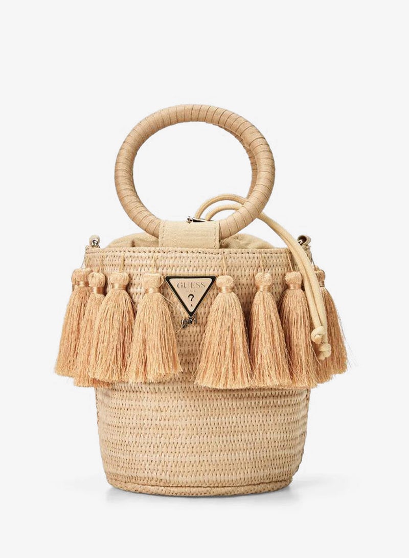 GUESS Infant Staw Bucket Bag - Image 1