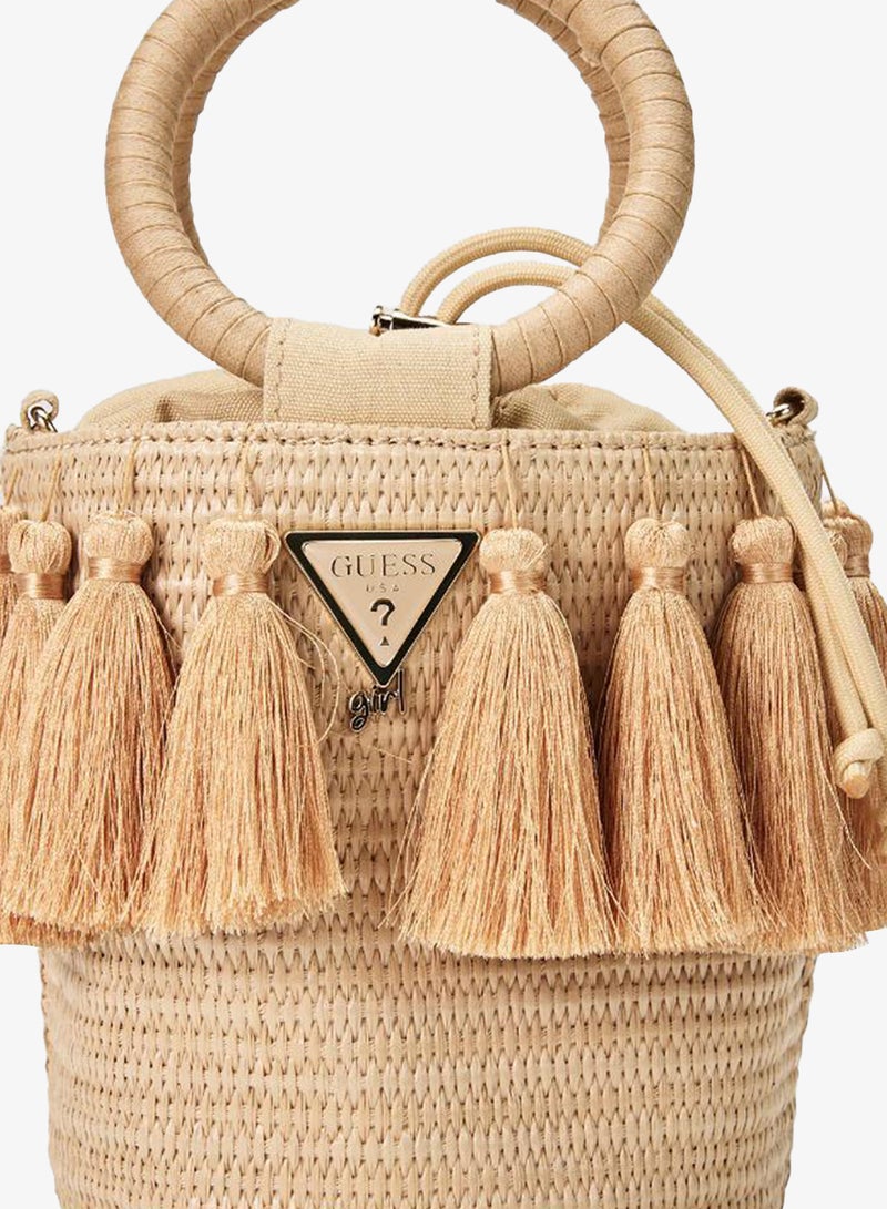 GUESS Infant Staw Bucket Bag - Image 3