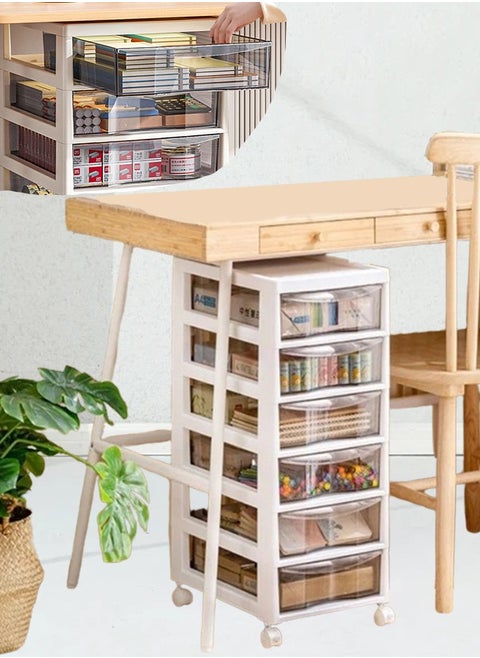Multilayer Storage Cabinet Transparent Visual Multifunction  Storage Cart Drawer File Cabinet Floor Storage Cabinet With Wheels Storage Organizer Dustproof Storage Containers For Home Office School
