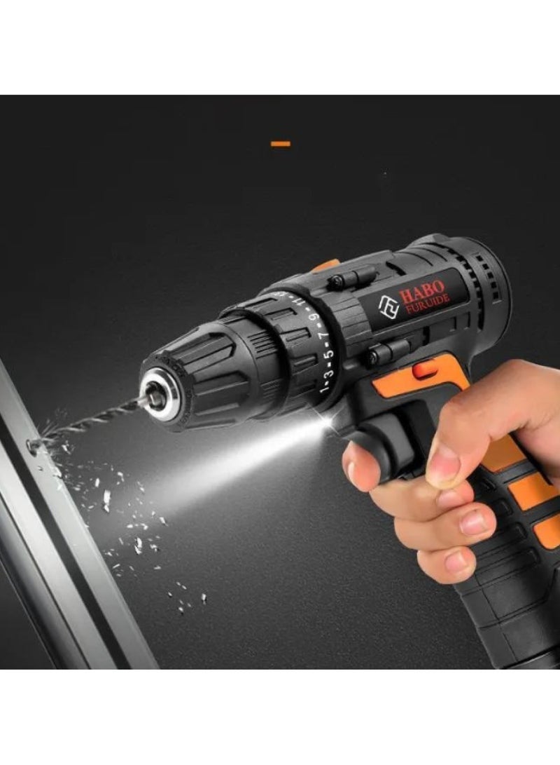 دينكس مجموعة مثقاب لاسلكي DENX DX1778 - بطارية قابلة لإعادة الشحن 12 فولت، سعة 1300 مللي أمبير، سرعة متغيرة من 0 إلى 800 دورة في الدقيقة، قطر المثقاب الأقصى 10 مم، مقبض مريح، مصباح عمل LED، مجموعة أدوات كاملة للأعمال اليدوية. - Image 2