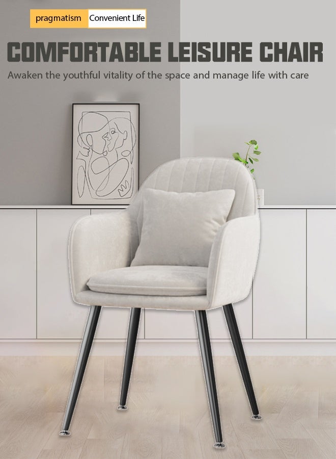 Generic Dining Chair, Elegantly designed bouclé fabric chair, Modern Side Chair with High Back Rest, Velvet Accent Chair, Home Office Desk Chair Vanity Chair Accent Chair Girls Makeup Chair Compy, Ins style metal skeleton coffee shop negotiation chair, Velvet dining chair with armrests and backrests ﻿  - Image 1
