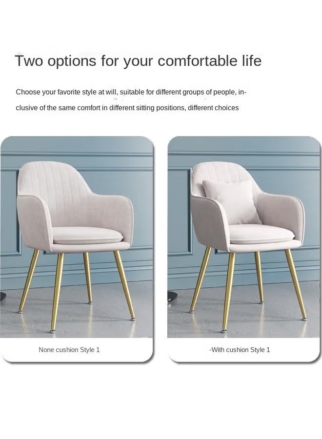 Generic Dining Chair, Elegantly designed bouclé fabric chair, Modern Side Chair with High Back Rest, Velvet Accent Chair, Home Office Desk Chair Vanity Chair Accent Chair Girls Makeup Chair Compy, Ins style metal skeleton coffee shop negotiation chair, Velvet dining chair with armrests and backrests ﻿  - Image 5