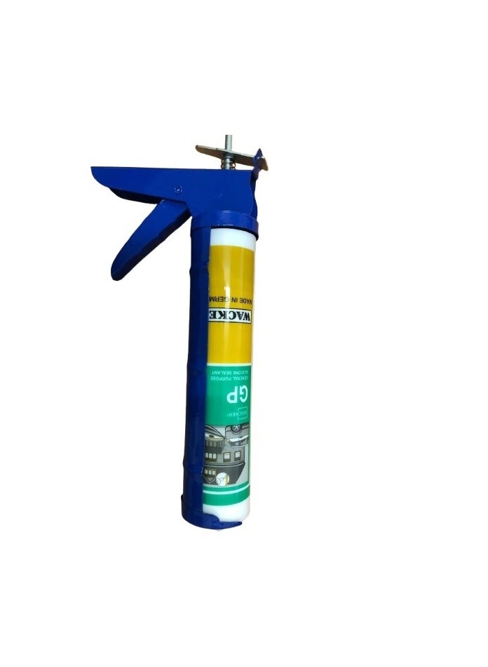 WACKER Hand Caulking Gun Heavy Duty Silicone Glue Gun 9 Inch With 2 Piece Wacker Germany Silicone Sealant General Purpose GP White 280ml - Image 5