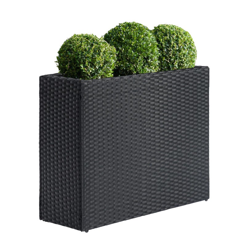 SUNNYPARK Tall Rectangular Planter with Removable Liner, All-Weather PE Rattan Large Modern Planters Indoor Outdoor Flower Plant Pots Garden Box Patio Yard Front Porch Deck - Image 1