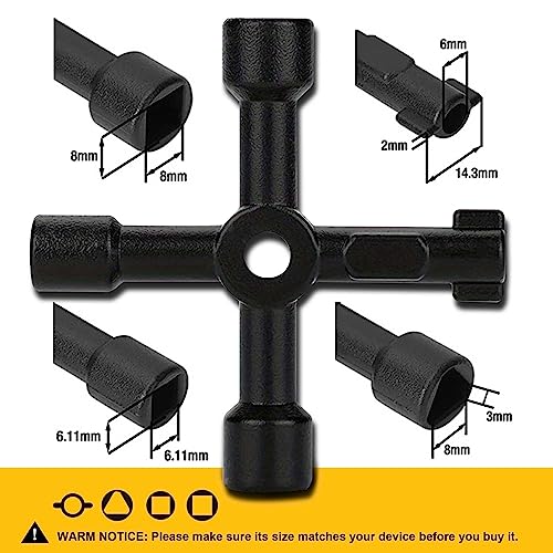 Hanpex 4 in 1 Meter Box Key Gas Key Utility Key, for mail box, elevator, electrical cupboard box, train door, water meter valve - Image 2