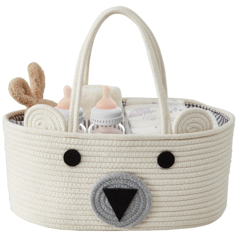 DECOMOMO Teddy Bear Basket Diaper Caddy Basket Baby Baskets for Baby Shower Animal Large - Image 2