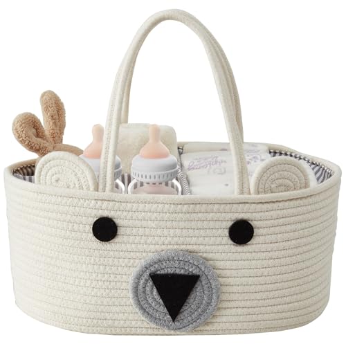 DECOMOMO Teddy Bear Basket Diaper Caddy Basket Baby Baskets for Baby Shower Animal Large - Image 1