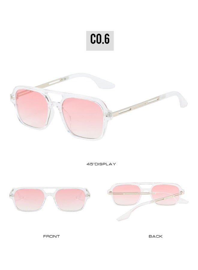 Anna Square Double Beam Pilot Sunglasses with UV Protection - Image 2