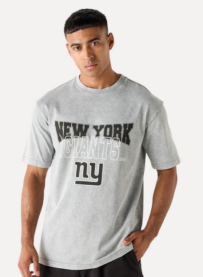 SP Characters New York Giants Print Crew Neck T-shirt with Short Sleeves - Image 1