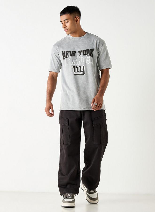 SP Characters New York Giants Print Crew Neck T-shirt with Short Sleeves - Image 2