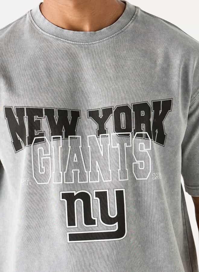 SP Characters New York Giants Print Crew Neck T-shirt with Short Sleeves - Image 4