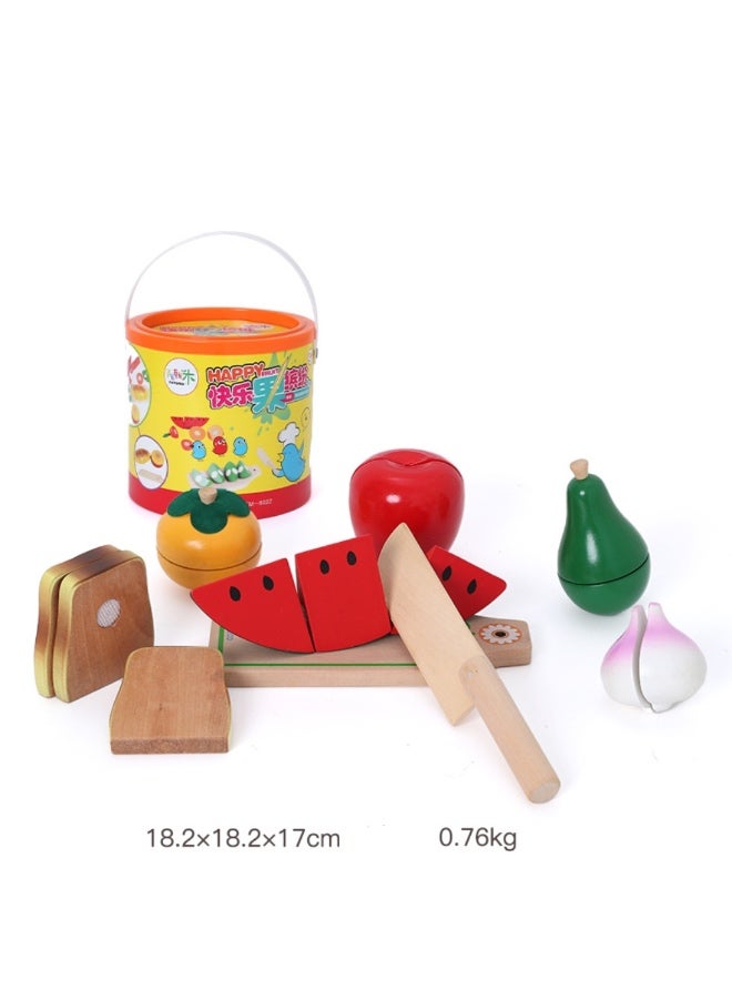 Play Food for Children - Wooden Toys Vegetables and Fruits Cutting Set - Kitchen Play Educational Toys - Image 5