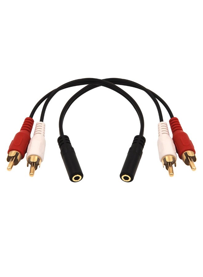 غنافوتو كابل صوتي ستيريو RCA ذكر 2 من النوع أنثى 3.5 مم، عبوة من عبوتين، موصل مطلي بالذهب لاتصال التلفزيون، الكمبيوتر، السماعات، السماعات اللاسلكية - Image 2