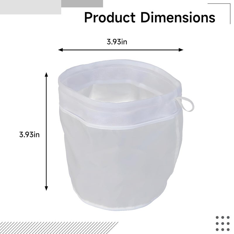 2 Pcs Brew Bags, Reusable Filter for Tea & Coffee, Polyester Mesh, 3.9 X 3.9 X 3.9 in, Bucket Shape - Image 3