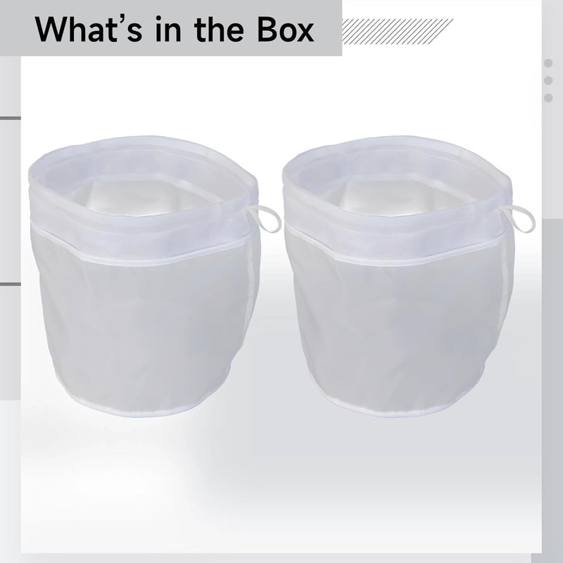2 Pcs Brew Bags, Reusable Filter for Tea & Coffee, Polyester Mesh, 3.9 X 3.9 X 3.9 in, Bucket Shape - Image 4