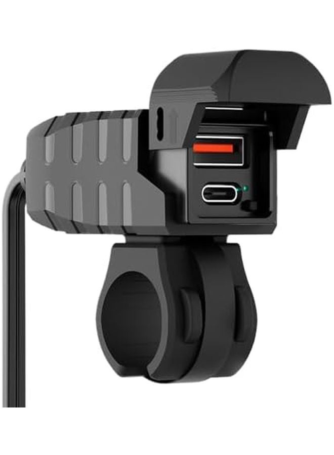 Motorcycle USB Charger Fast Charging Waterproof Hard Cover Phone Charger - Image 1