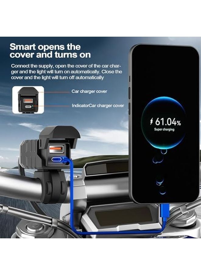 Motorcycle USB Charger Fast Charging Waterproof Hard Cover Phone Charger - Image 4