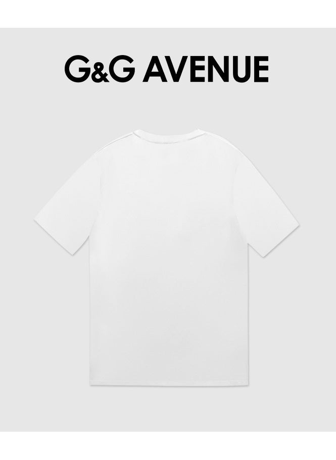 G&G AVENUE Men's cotton washed color T-shirt Oversized fitting men's and women's universal short sleeved fashionable hip-hop 1/2 sleeve round neck T-shirt Heavy cotton fabric Men's  - Image 3