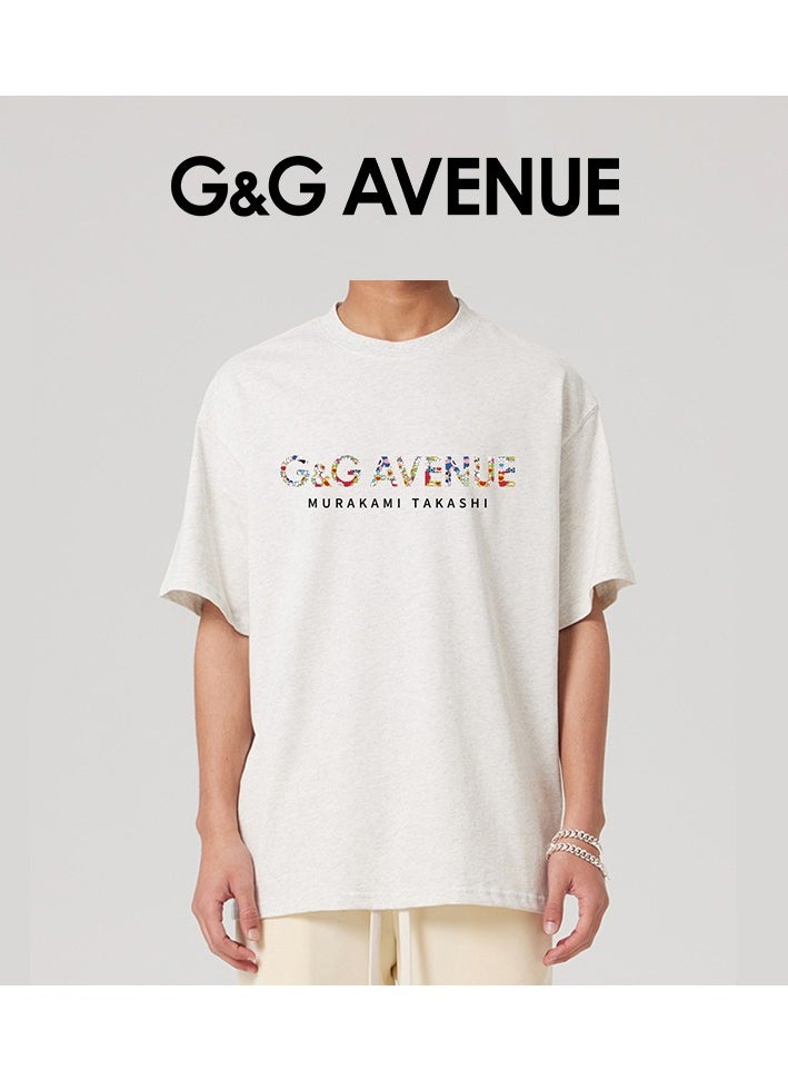 G&G AVENUE Men's cotton washed color T-shirt Oversized fitting men's and women's universal short sleeved fashionable hip-hop 1/2 sleeve round neck T-shirt Heavy cotton fabric Men's  - Image 4