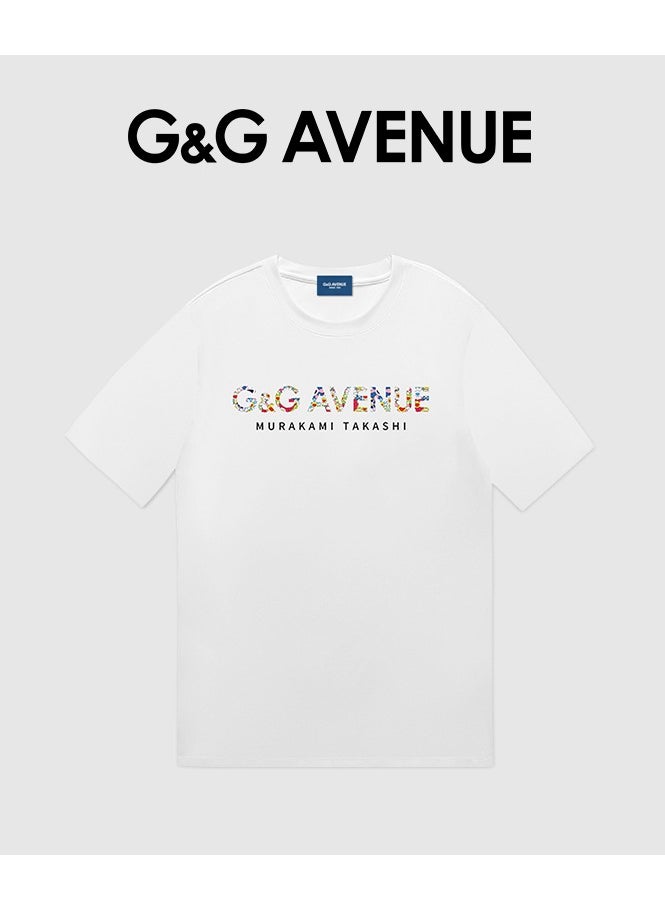 G&G AVENUE Men's cotton washed color T-shirt Oversized fitting men's and women's universal short sleeved fashionable hip-hop 1/2 sleeve round neck T-shirt Heavy cotton fabric Men's  - Image 2