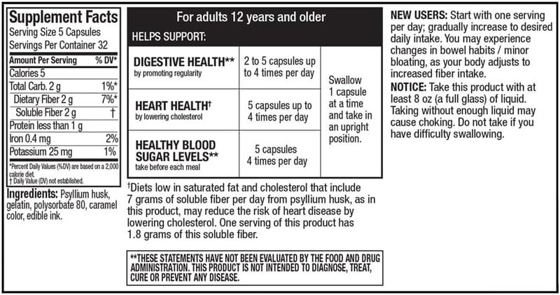 Quality Choice Fiber Capsule Laxative Supplement 160 Ct  Pack of 3 - Image 5