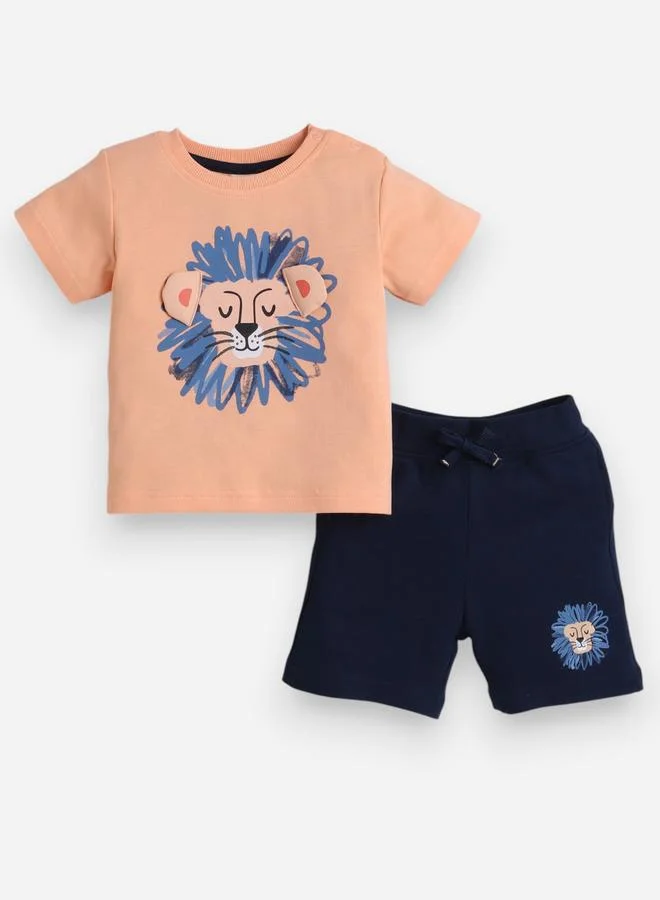 victor and jane Victor And Jane Boys Cute Tiger Graphic T-Shirt and Shorts Set