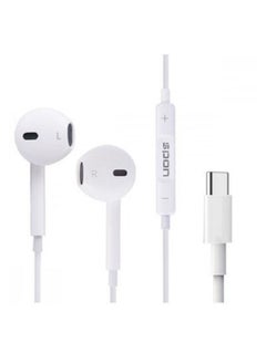 Type-C Wired Earphones with Built-in Microphone Compatible with Samsung, Apple iPad& iphone 15 pro max-White
