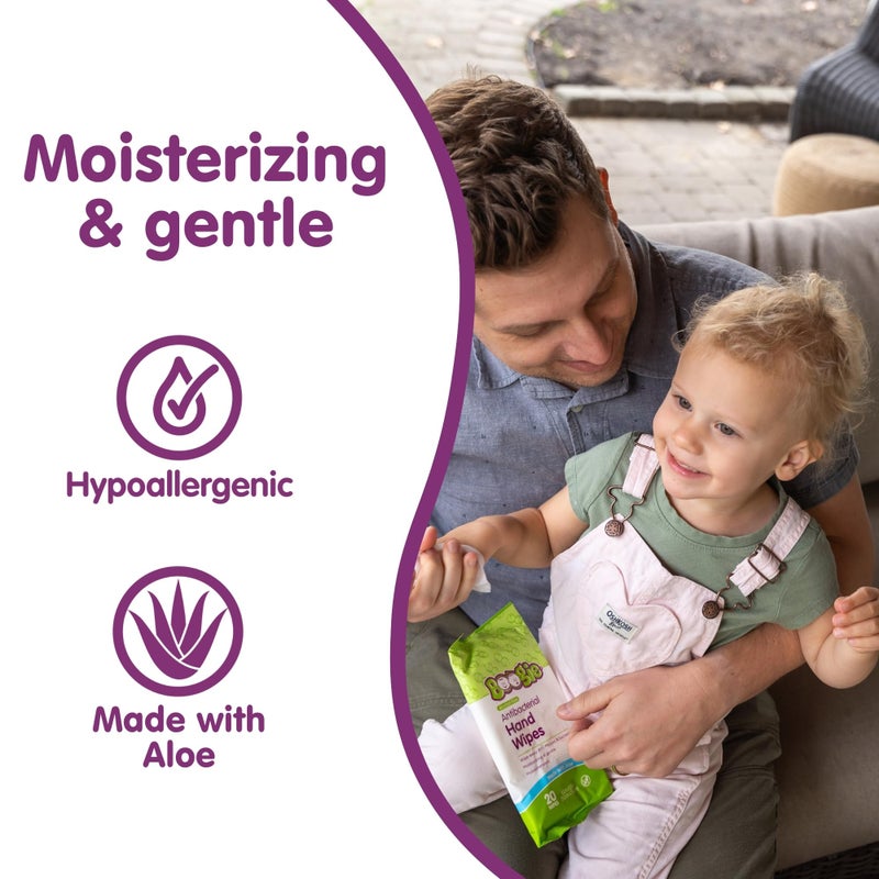 Boogie Antibacterial Hand Wipes, Alcohol Free, Hypoallergenic and Moisturizing Aloe, For Kids and Adults - 30 Wipes (Pack of 1) - Image 3