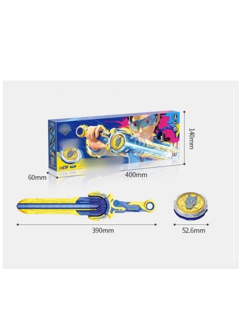 ماركة غير محددة لعبة Battling Top Burst Gyro Toy، قمة دوارة مع قاذف سيف، مجموعة ألعاب معركة لعمر 5 6 7 8 9 10 سنوات للأولاد والبنات، هدايا للأولاد والبنات والأطفال (تنين موجة الغضب)  - Image 4