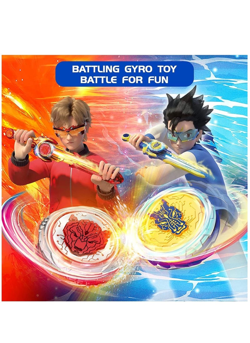 ماركة غير محددة لعبة Battling Top Burst Gyro Toy، قمة دوارة مع قاذف سيف، مجموعة ألعاب معركة لعمر 5 6 7 8 9 10 سنوات للأولاد والبنات، هدايا للأولاد والبنات والأطفال (تنين موجة الغضب)  - Image 5