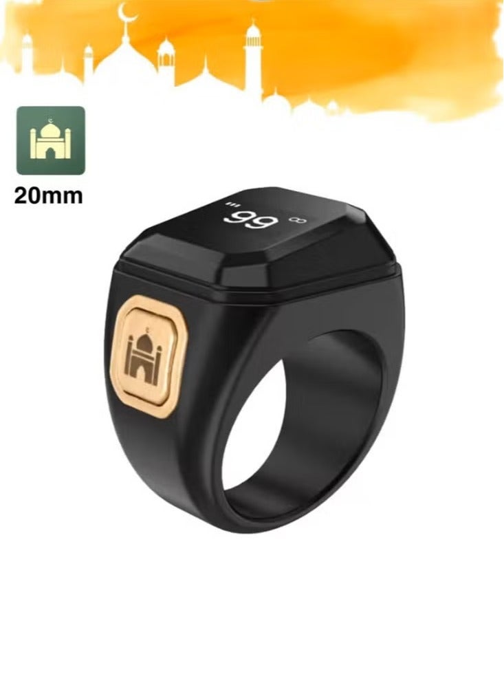 BSTWSH BSTWSH 20mm Smart Tasbeeh Ring, with Bluetooth Connection for Exclusive BSTWSH App, Vibration Reminder, Tasbeeh Counter and 5 Daily Prayer Reminders  - Image 1