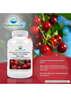 Nature's Lab Nature’S Lab Tart Cherry 500Mg Contains Powerful Antioxidants & Flavonoids Supports Metabolic Functions & General Wellness Non Gmo Vegan Gluten Free* 180 Capsules (6 Month Supply)  - Image 3