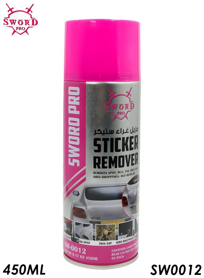 Sword Pro Sticker Remover 450ml – Removes Stickers, Tar, Tree Sap, Bug Spots, Bird Droppings, Road Oil & Adhesive Residue - Image 1