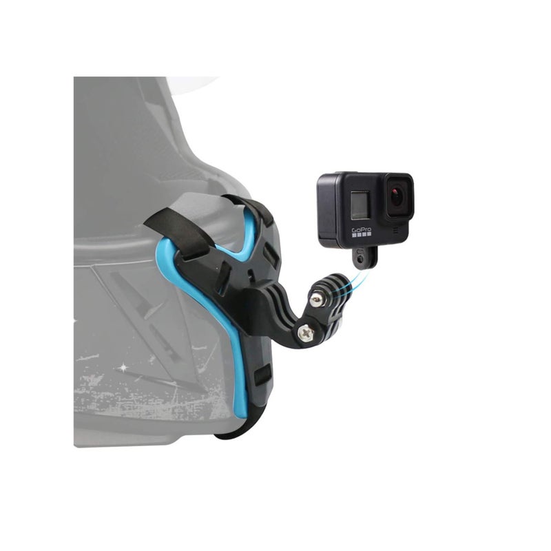 SOLARAE Motorcycle Helmet Chin Strap Mount for GoPro Hero 9/ 8/ 7/ 6 /5 Black, Session 4, Hero 3, DJI Osmo Action, Insta 360 ONER, AKASO/ Campark/ YI and More - Image 1