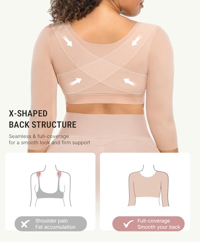 FeelinGirl Arm Shapewear for Women Arm Girdles Post Surgery Breast Augmentation Compression Bra Nude XXL - Image 4